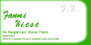 fanni wiese business card